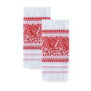 Assamese Polycotton Japi Design Bath Towel Bihu gamosa for Men and Woman gamcha (Pack of 2)